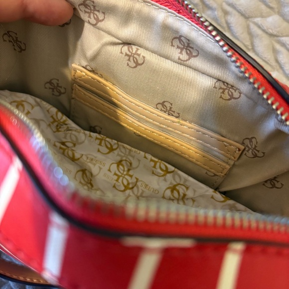 GUESS Red Striped Camryn Crossbody Bag-NWT! - Picture 4 of 10